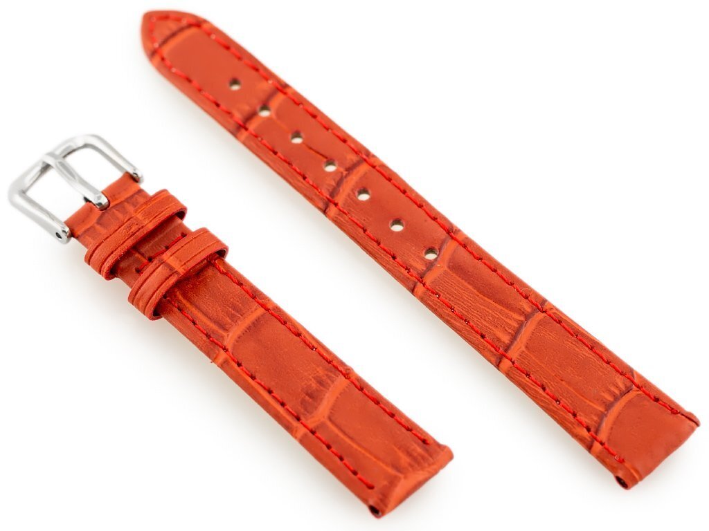 W41 leather watch strap - red - 16mm