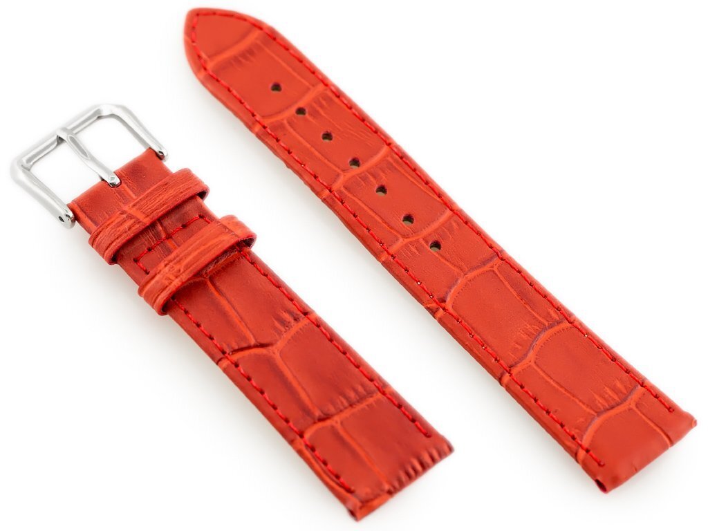 W41 leather watch strap - red - 18mm