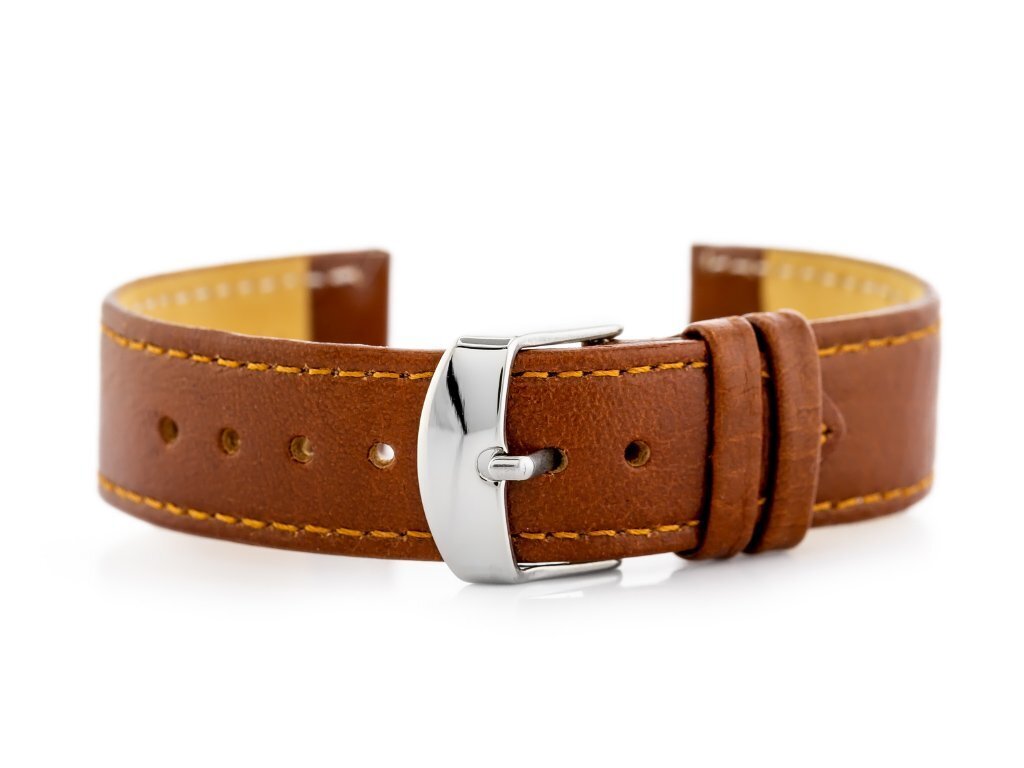 W44L brown leather watch strap - 24mm