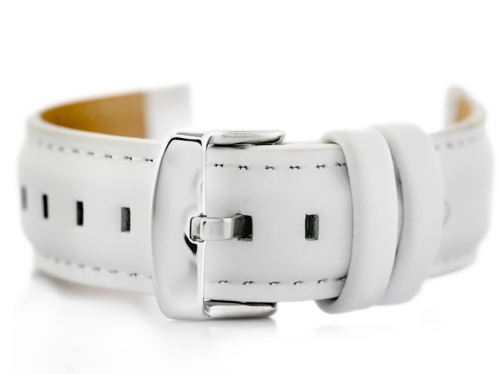 W46 leather watch strap - white - 20mm