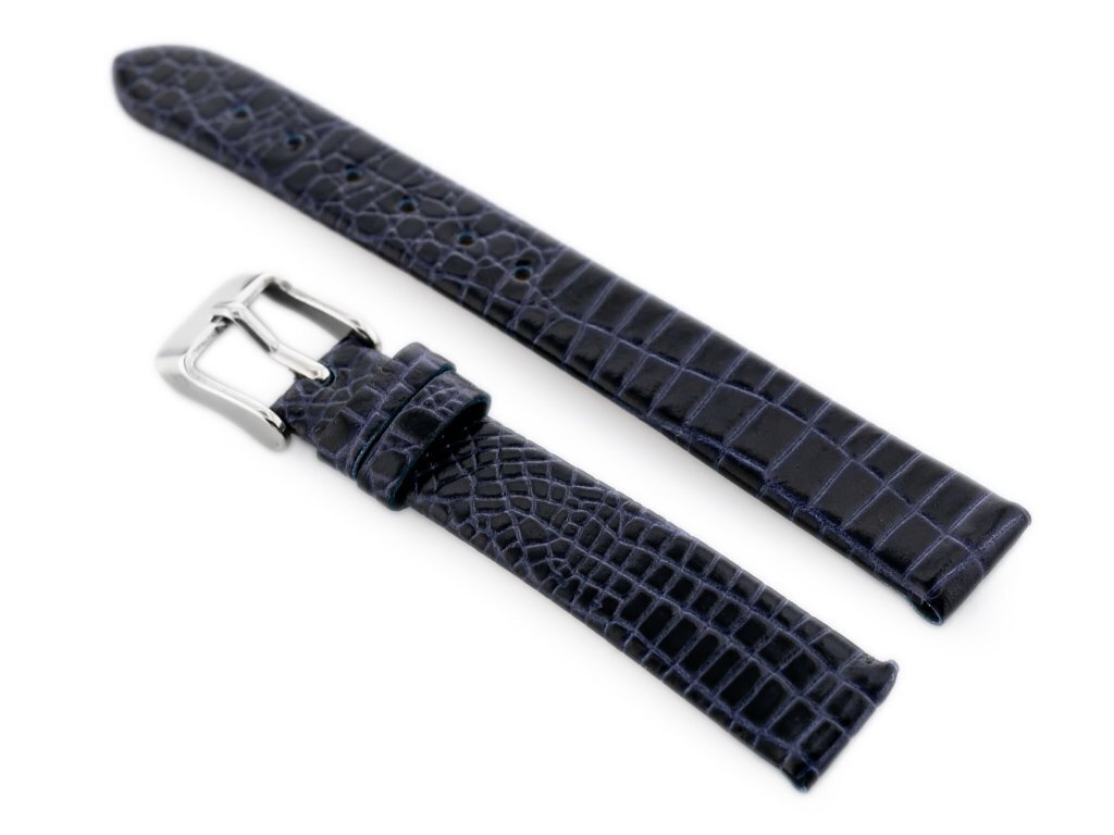 W57 leather watch strap - navy blue - 14mm