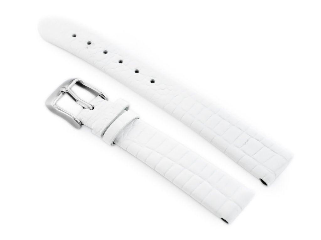 W57 leather watch strap - white - 12mm