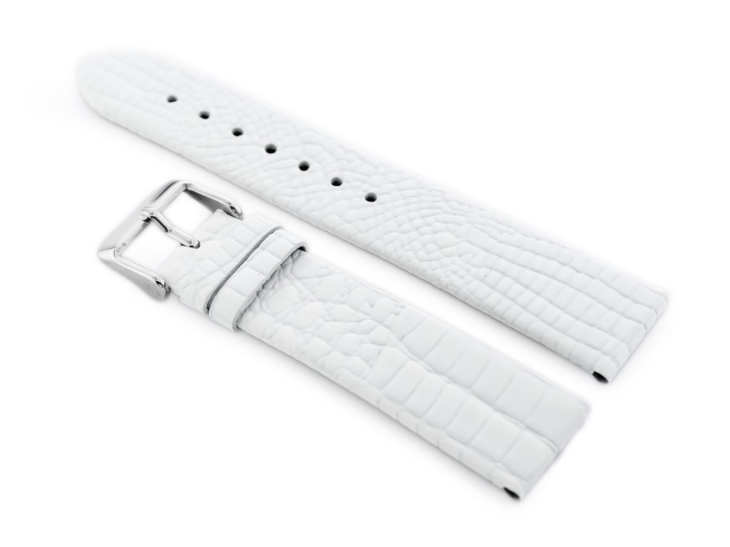 W57 leather watch strap - white - 18mm