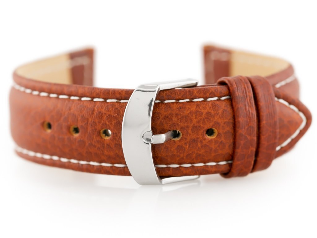 W71 leather watch strap - brown - 22mm