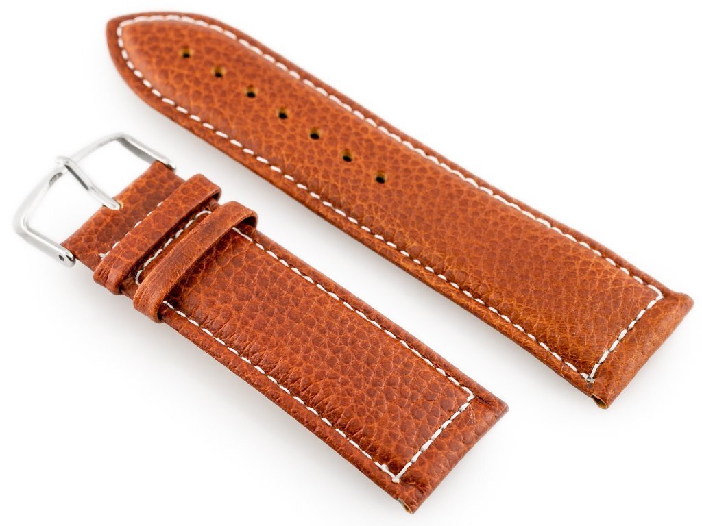 W71 leather watch strap - brown - 24mm