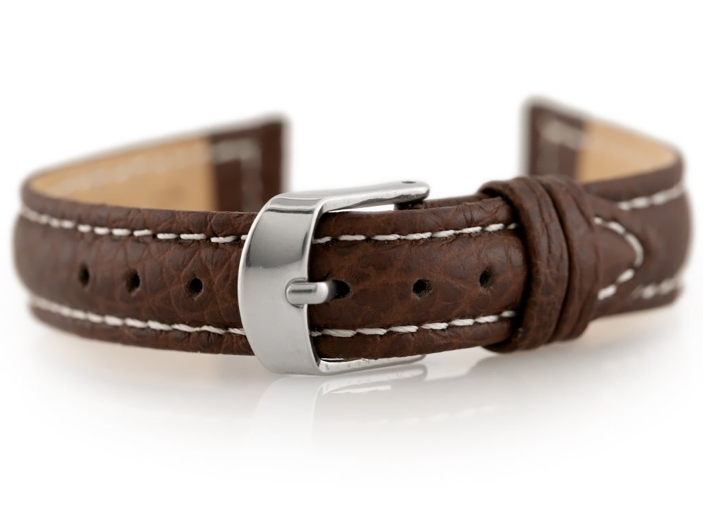 W71 leather watch strap - dark brown - 14mm