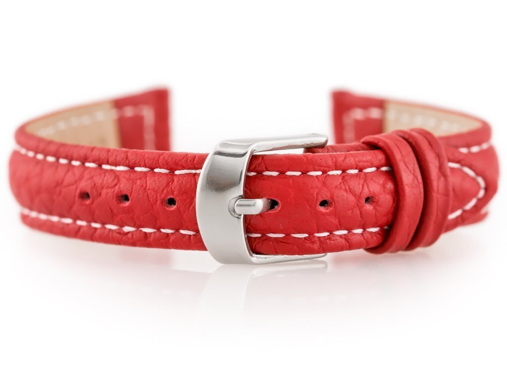 W71 leather watch strap - red - 16mm