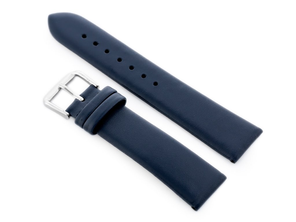 W76 leather watch strap - navy blue - 18mm