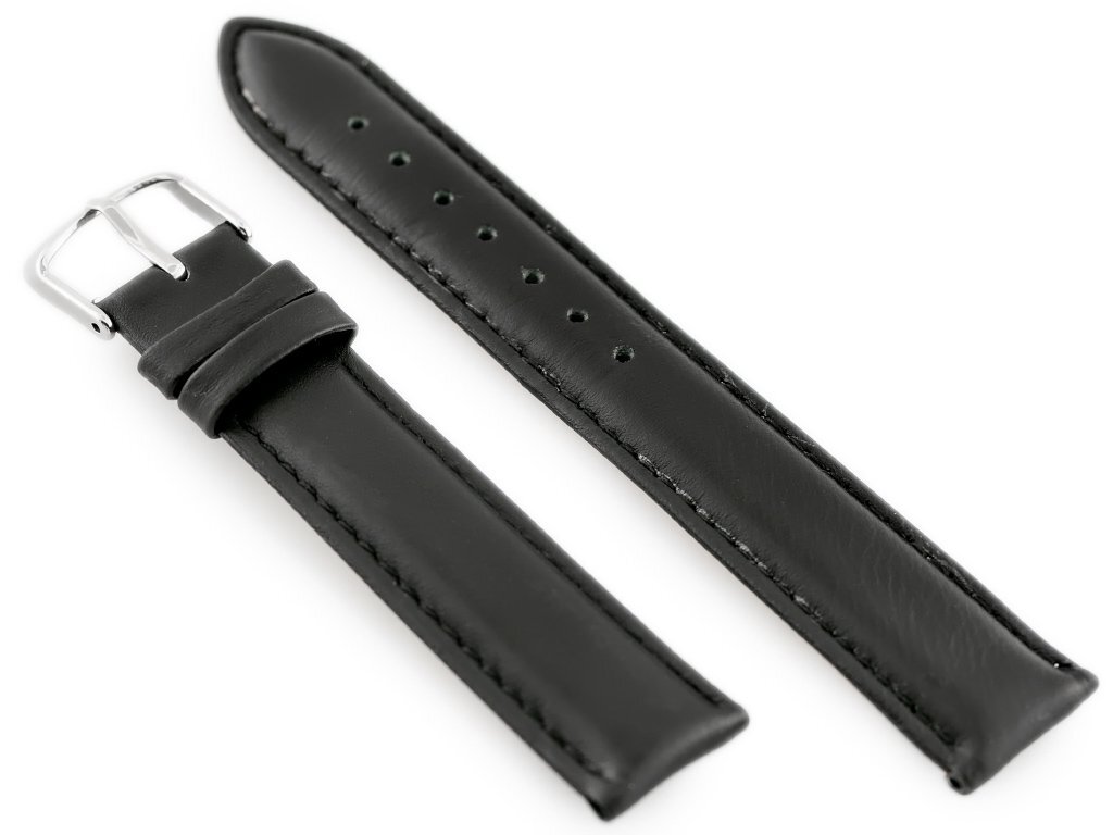 W83 leather watch strap - black - 20mm