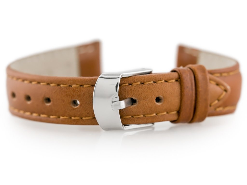 W83 leather watch strap - brown - 12mm