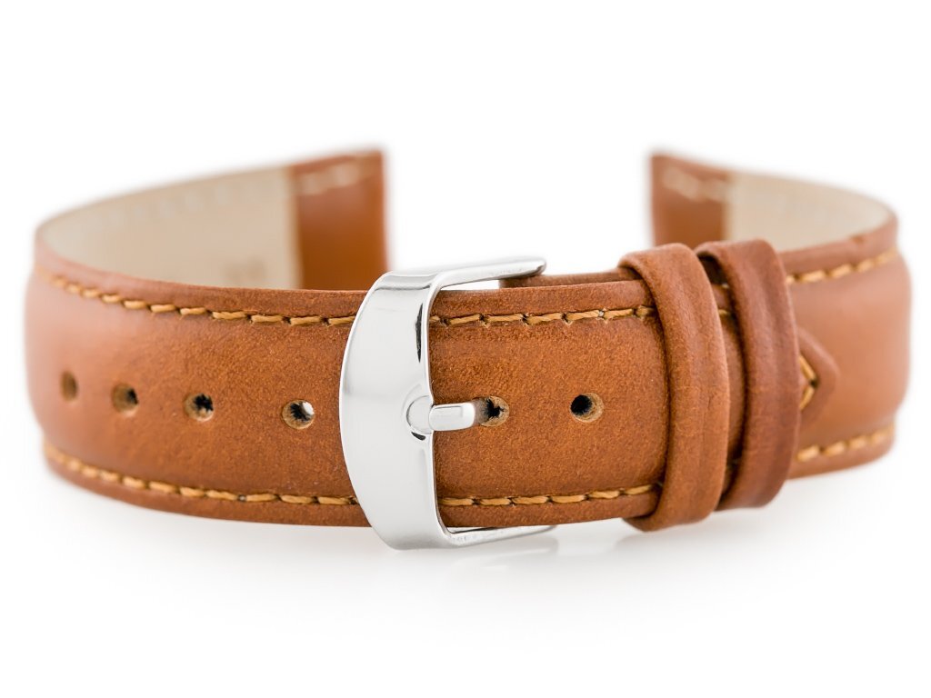 W83 leather watch strap - brown - 18mm