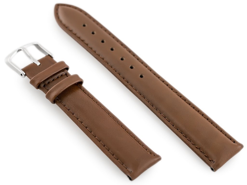 W83 leather watch strap - dark brown - 22mm