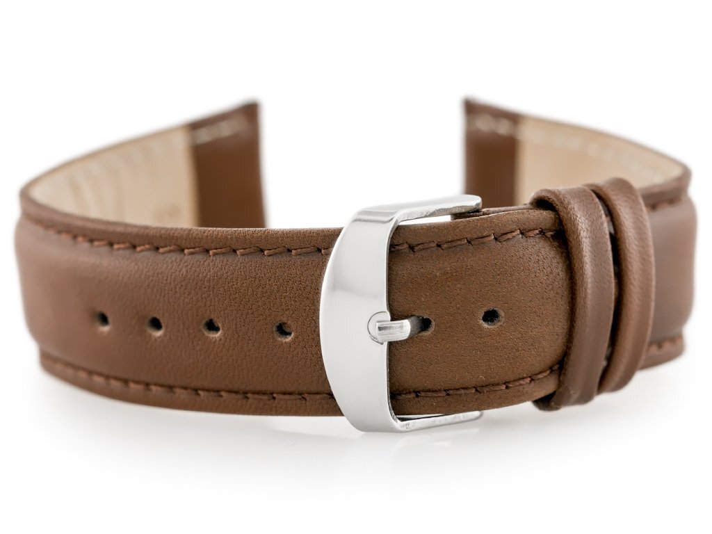 W83 leather watch strap - dark brown - 24mm