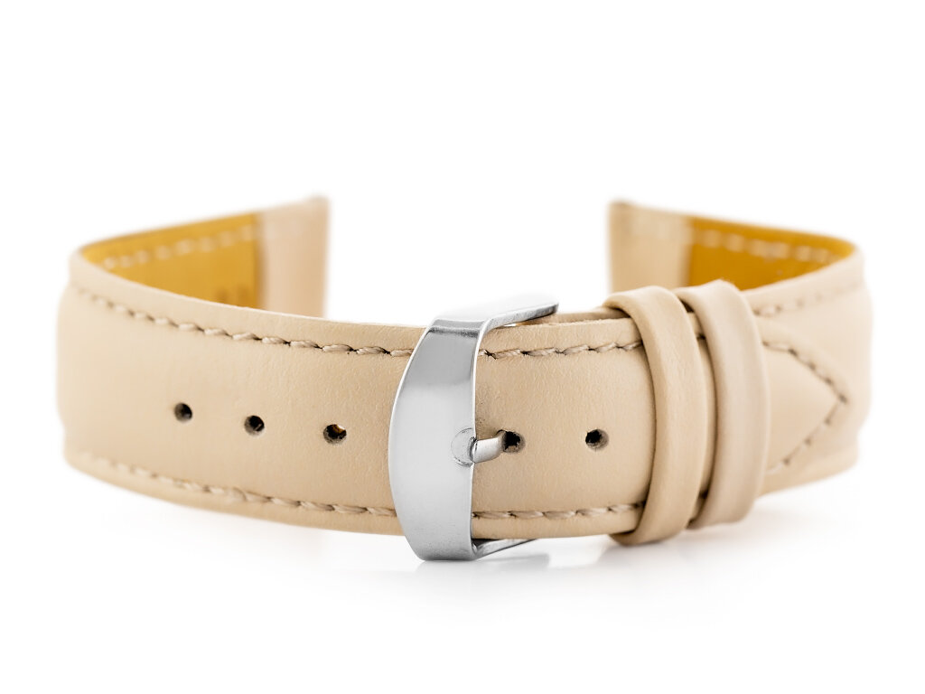 W83L leather watch strap - beige - 20mm