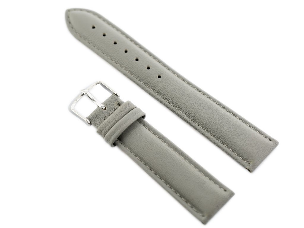 W83L leather watch strap - gray - 16mm