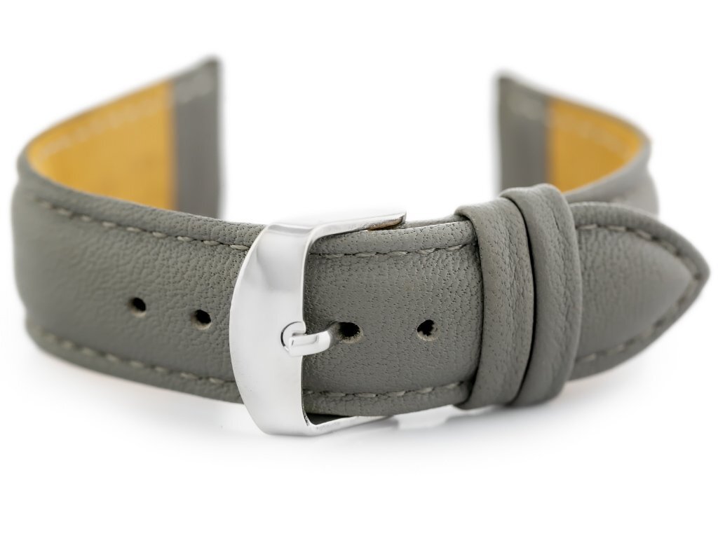 W83L leather watch strap - gray - 22mm