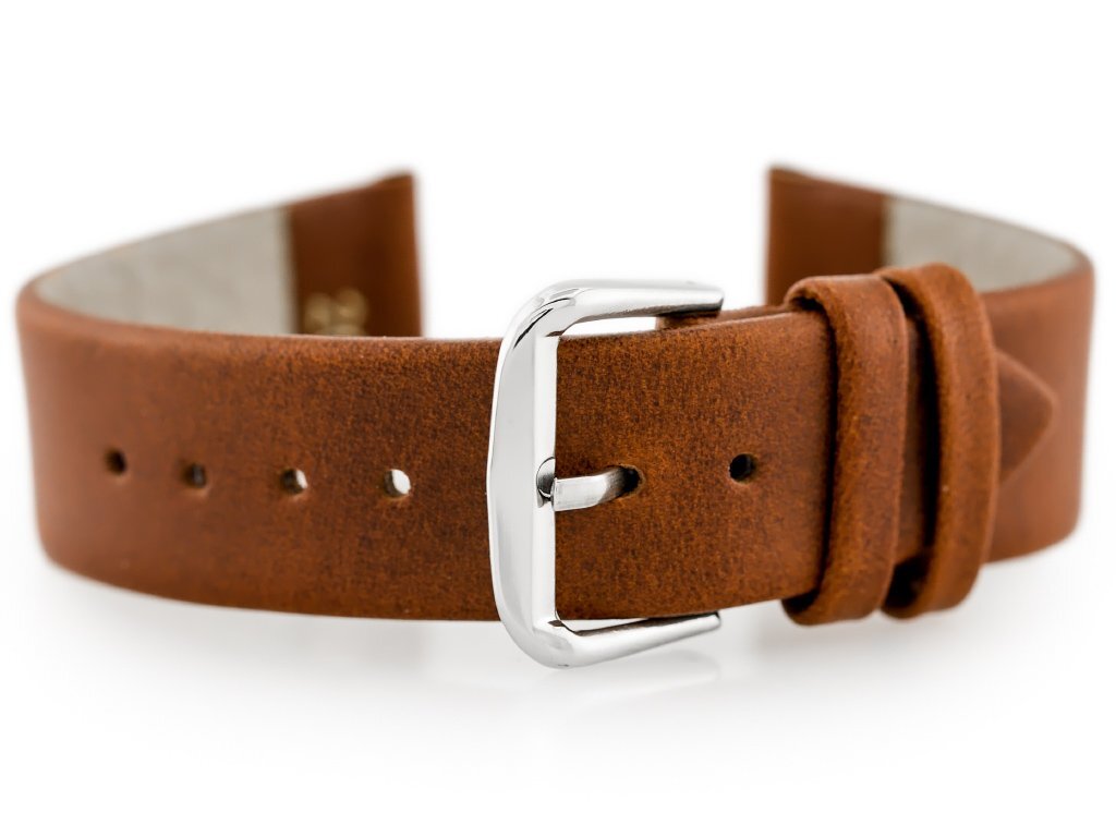 W86 leather watch strap - brown - 20mm