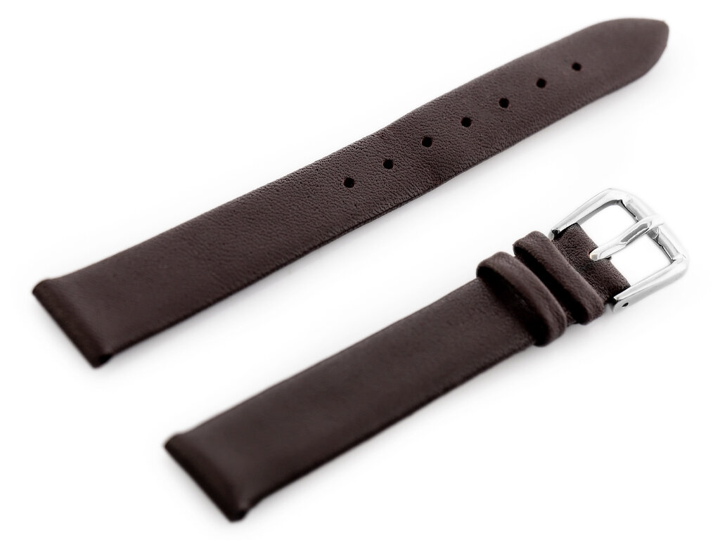 W86 leather watch strap - dark brown - 14mm