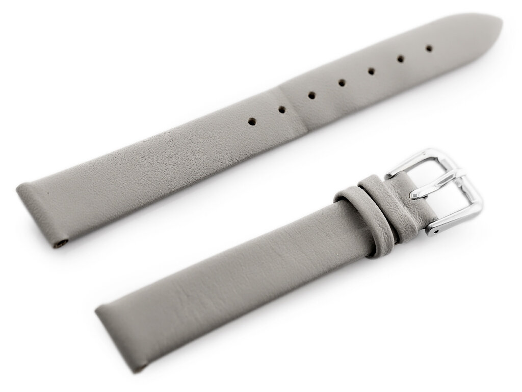 W86 leather watch strap - gray - 16mm