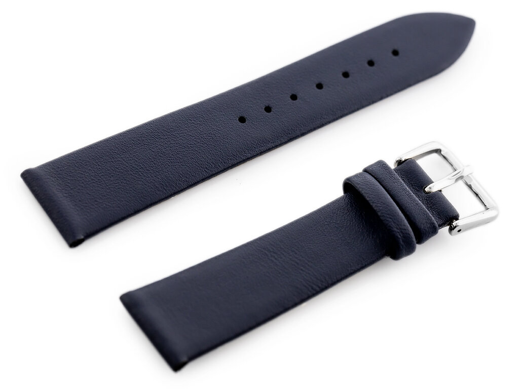 W86 leather watch strap - navy blue - 20mm