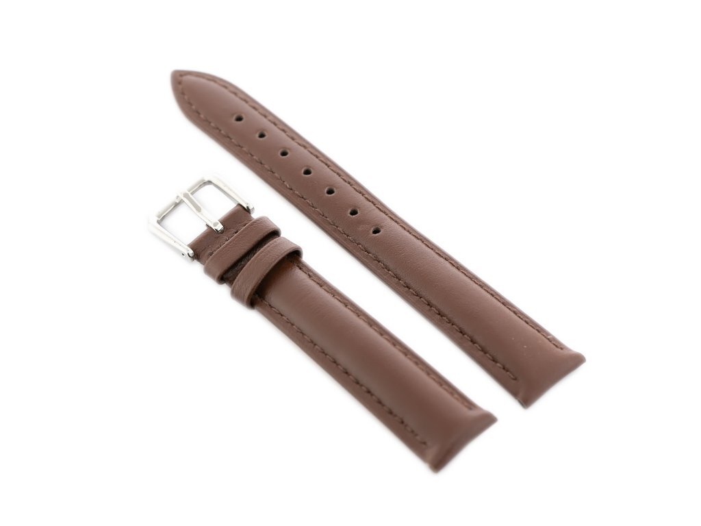 W94 leather watch strap - dark brown - 12mm