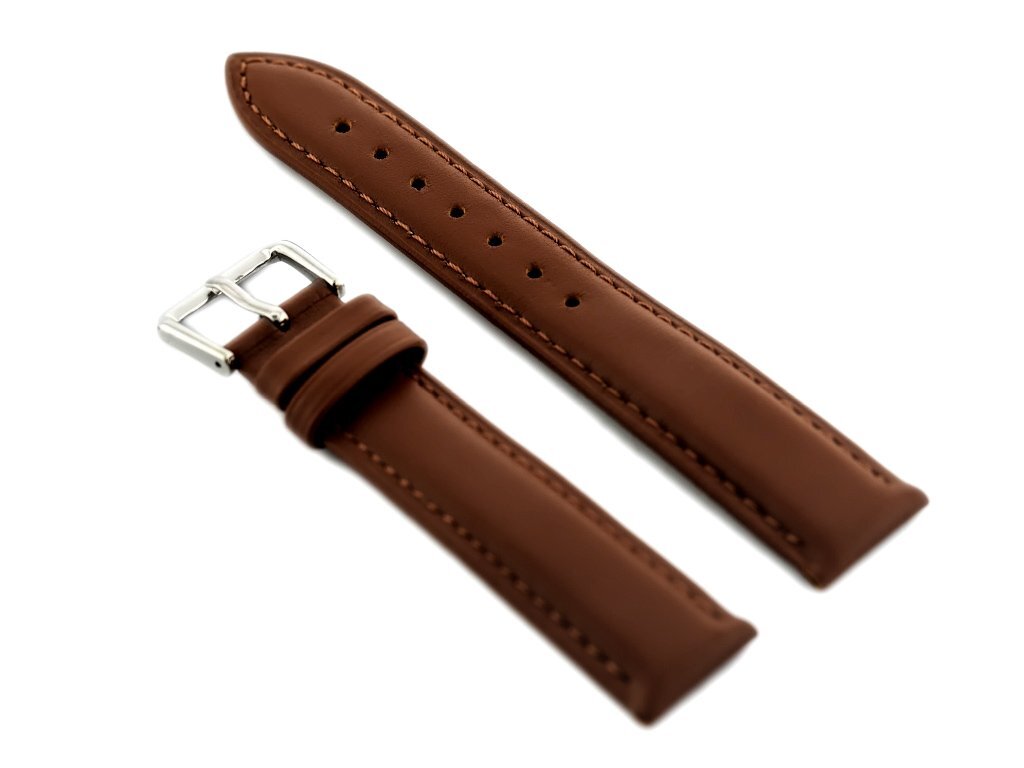 W94 leather watch strap - dark brown - 14mm