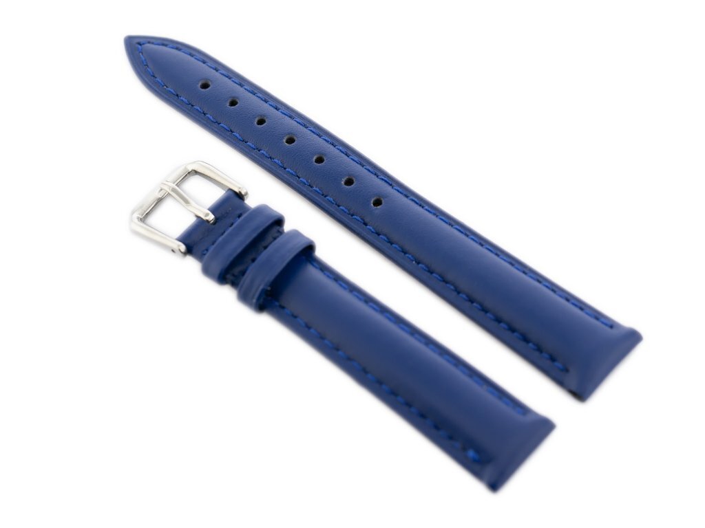 W94 leather watch strap - navy blue - 18mm