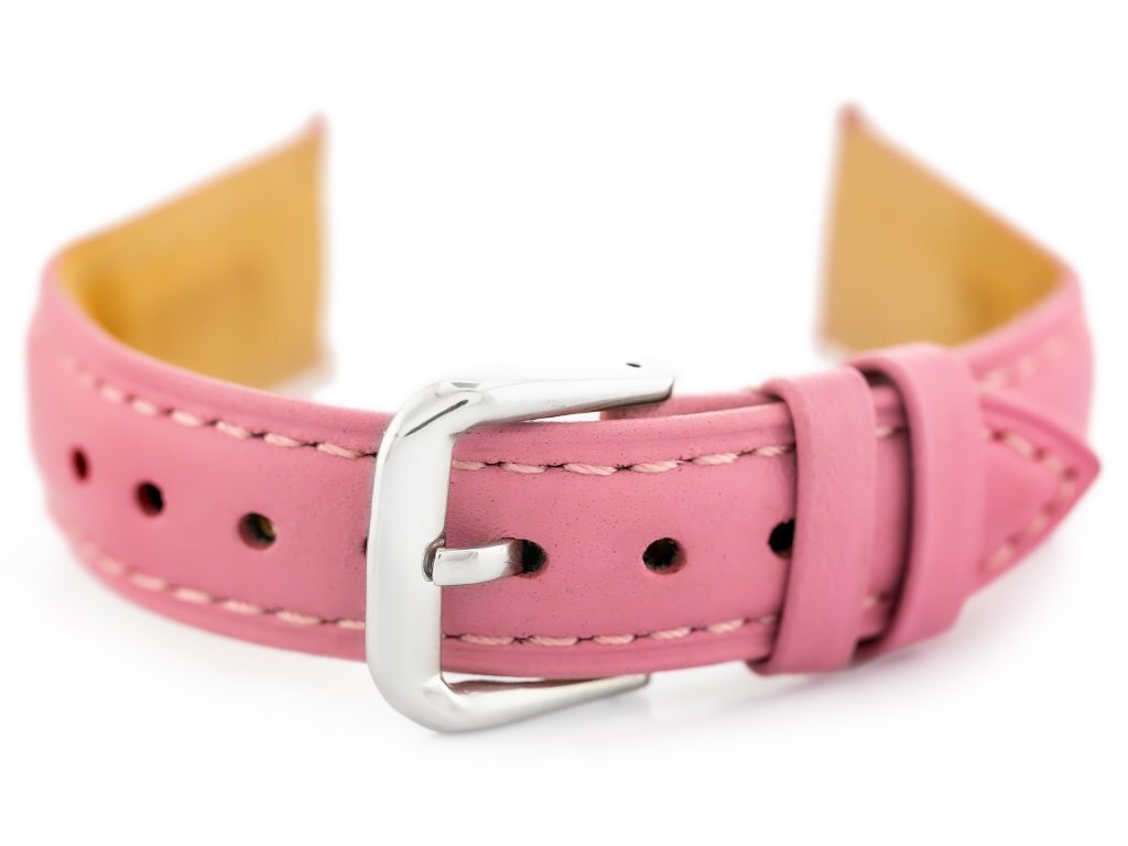 W94 leather watch strap - pink - 14mm