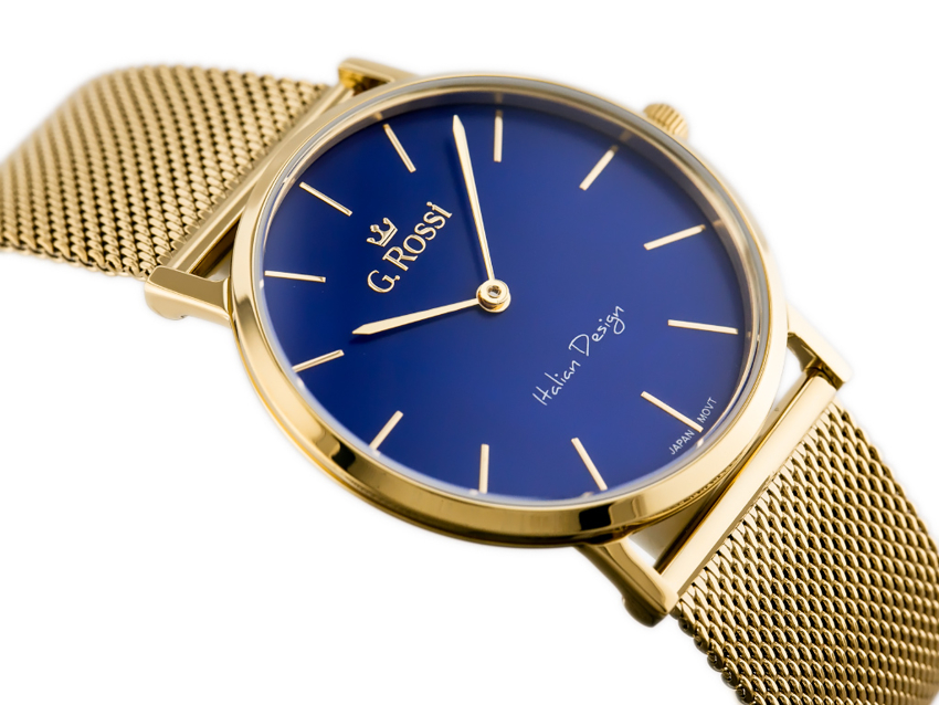 ZEGAREK G. ROSSI - 8709B2 (zg775e) gold/blue + BOX