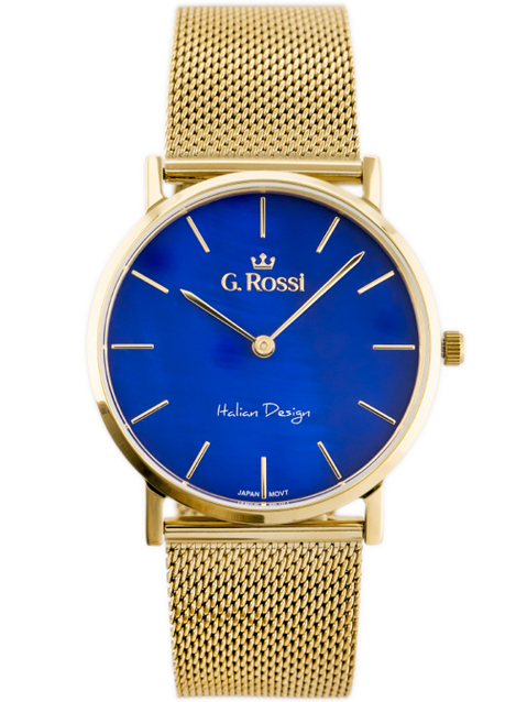 ZEGAREK G. ROSSI - 8709B2 (zg775e) gold/blue + BOX