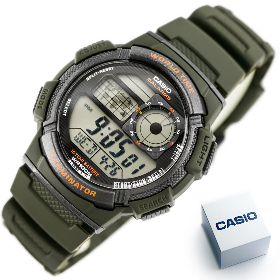 ZEGAREK MĘSKI CASIO AE-1000W 3AV (zd073b) - WORLD TIME + BOX
