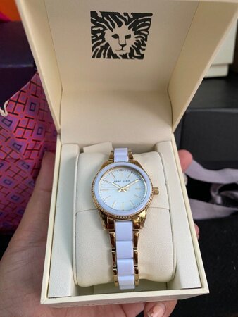 Anne Klein Gold-Tone WOMEN'S WATCH AK-3212WTGB + BOX