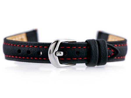 BISSET BS-158 leather watch strap - 14mm (red) 