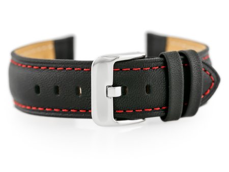 BISSET BS-158 leather watch strap - 20mm (red)