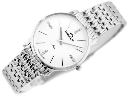 BISSET BSBE54 WOMEN'S WATCH - silver/white (zb554a)