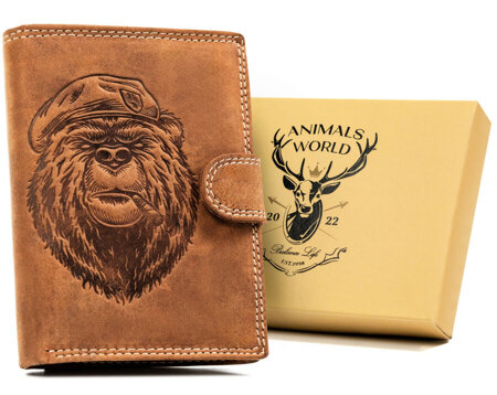 Leather wallet RFID ALWAYS WILD N4L-CHM-BEAR-2