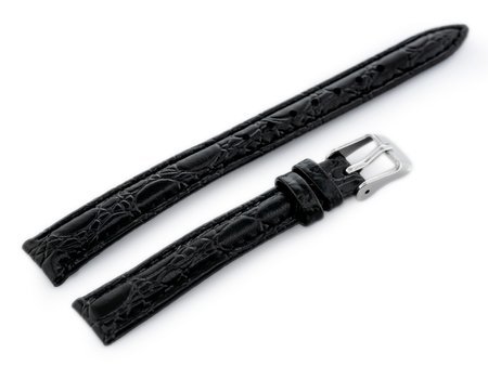 Leather watch strap - CASIO - black II - 12mm