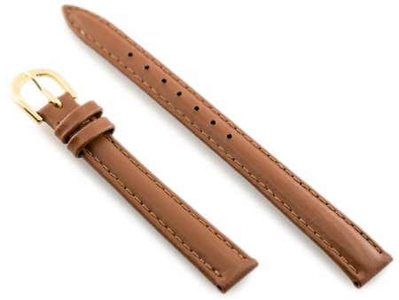 Leather watch strap - CASIO - camel/gold - 12mm