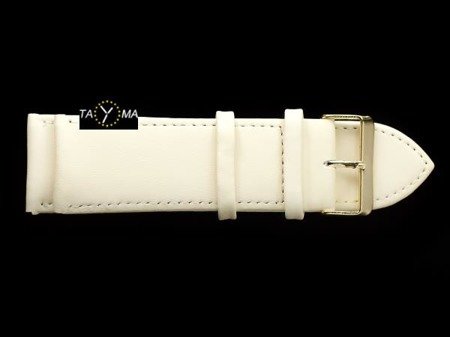 Leather watch strap - beige/gold - 24mm