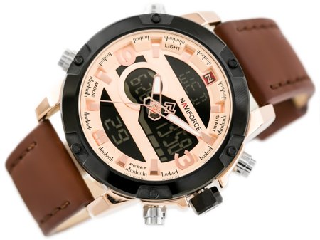 NAVIFORCE MEN'S WATCH - NF9097 (zn043e) - brown/rosegold