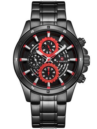 NAVIFORCE MEN'S WATCH - NF9149 (zn090b) black / red + BOX