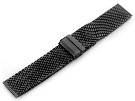 Pacific 12 bracelet - HQ mesh - matte black 24mm