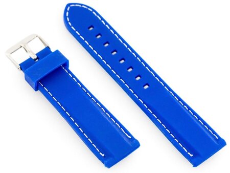 Pasek gumowy do zegarka U20 - niebieski 24mm