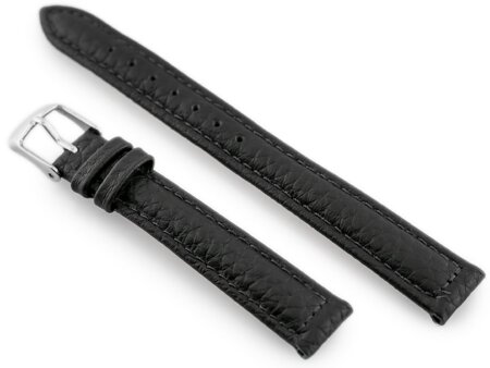 Pasek skórzany do zegarka W71 - czarny - 16mm