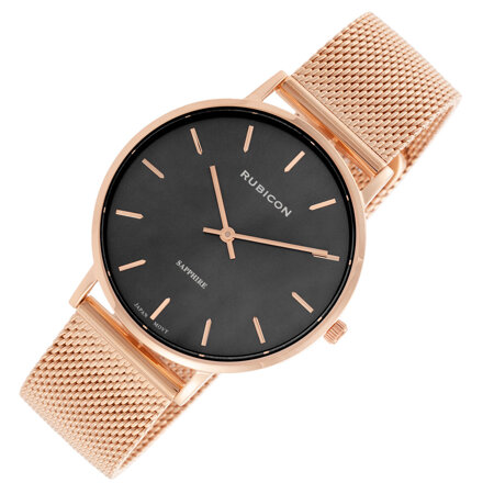 RUBICON RNBD76 WOMEN'S WATCH - black/rosegold (zr640d)