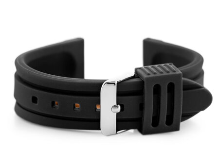 U09 rubber watch strap - black - 20mm