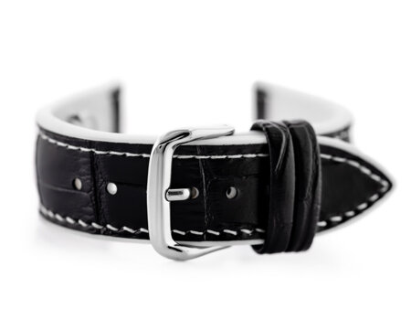 U18 rubber watch strap - black/white - 20mm