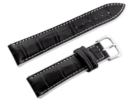 U18 rubber watch strap - black/white - 20mm