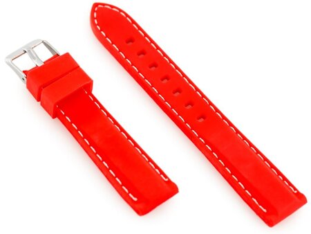 U20 rubber watch strap - red 18mm