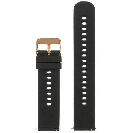 U27 rubber watch strap - black/rosegold - 18mm